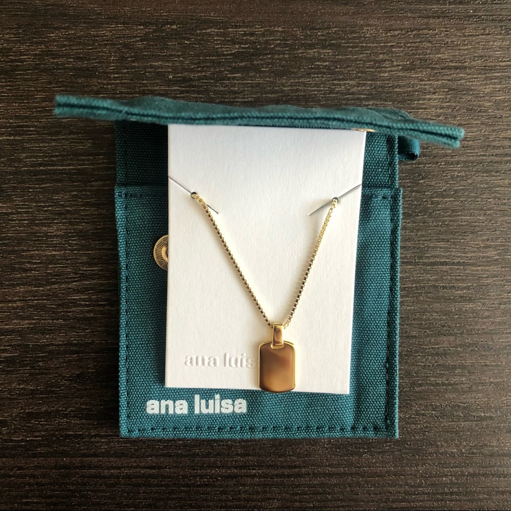 Ana Luisa gold medium tag necklace